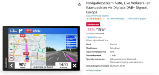 Garmin DriveSmart 76 Navigatiesysteem voor €195 bij Amazon.nl