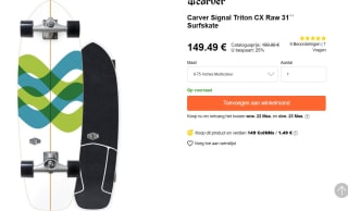 Carver CX raw - 31.0" signal Surfskate voor €149,49 bij Tradeinn