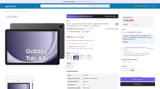 Samsung Galaxy Tab A9 Plus por 175,99€