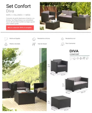 SP Berner Set de Jardín Confort DIVA para Terraza o Jardín por 198€ (cuenta nueva por 186€)