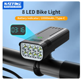 Luz con Indicador Digital de Batería para bicicleta por 13,36€