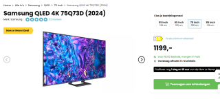 Samsung QLED 4K 75Q73D (2024) voor €1.199 bij Hello TV