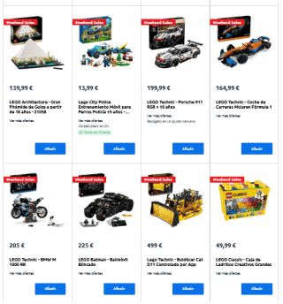 3x2 Selección juguetes Lego vendidos por Carrefour