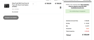 Ninja AF451EU Dubbele Airfryer XXL voor €159,99 dmv code