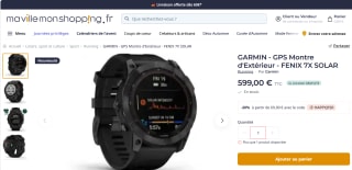 Montre Garmin Fenix 7X solar à 599€