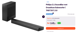 Philips TAB7207 - Soundbar 2.1 met draadloze subwoofer - zwart voor €149 bij iBOOD