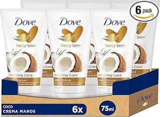 Pack 6 Dove Crema Hidratante de Manos con Aceite de Coco 100% Natural y Leche de Almendras 75 ml por 12,29€