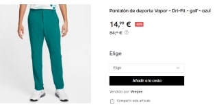 Pantalón para Hombre Nike Vapor - Dri-Fit por 14.99€