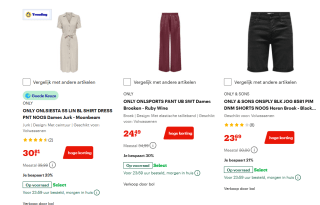 Tot 25% extra stapelkorting op dames en herenkleding van o.a. Petrol Industries, Only en meer bij Bol