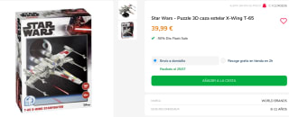 Puzzle 3D Star Wars Caza Estelar Ala X T-65 por 19.99€