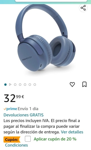 Energy Sistem Headphones Bluetooth Style 3 Denim por 26,39€.