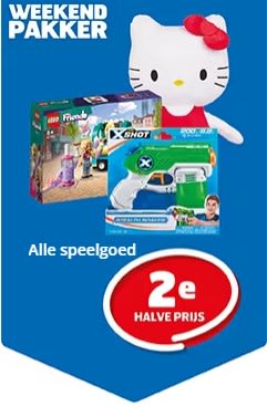 2e halve prijs op alle speelgoed (ook LEGO!) bij Trekpleister