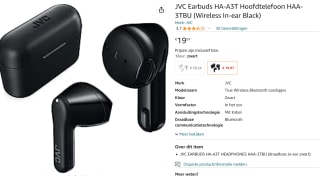 JVC HA-A3T-B True Wireless oordopjes - zwart voor €19,97 bij Amazon