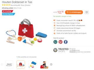 Houten Dokterset in Tas voor €12,50 bij Lobbes