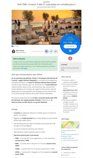 Croacía 5 dias en Resort 5* desde 379€ por persona.