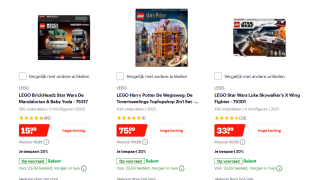 Tot 21% korting op lego-sets bij Bol.com