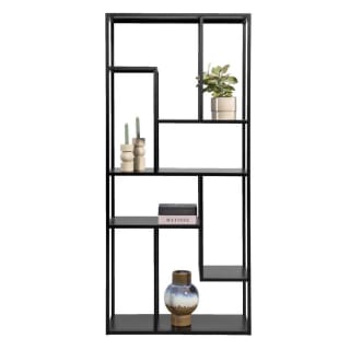 Vakkenkast Stan - zwart - metaal - 188x85x35 cm voor €109 bij Leenbakker