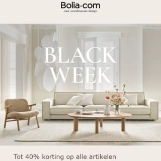 Tot 40% korting op alle artikelen bij Bolia