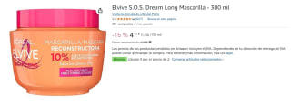 3 Botes de ELVIVE Dream Long Mascarilla SOS 300ml por 8.12€