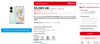 Honor 90 5G 256GB por $4,390 en AliExpress con cupón
