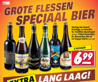 Diverse grote flessen speciaalbier 2 flessen voor €6,99 bij Nettorama
