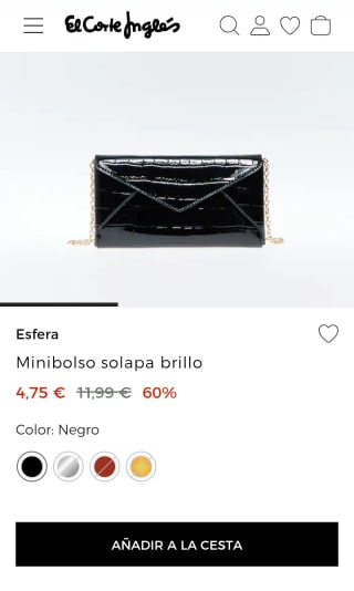 Mini Bolso solapa brillo de fiesta por 4,75€.