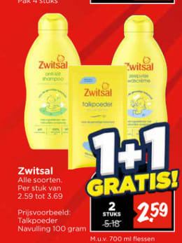 Alle varianten Zwitsal 1+1 gratis bij Vomar