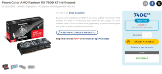 Tarjeta gráfica PowerColor AMD Radeon RX 7900 XT Hellhound por 711,31€