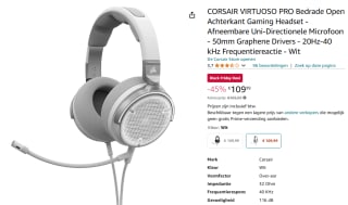 Corsair Virtuoso Pro hoofdtelefoon voor €109,99 bij Amazon