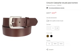 Cinturón Caterpillar de Piel por $239 en Liverpool