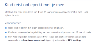 Gratis Kids Vrij Trein Abonnement voor kinderen van 4 t/m 11 jaar