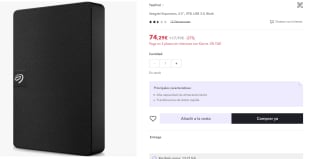 Disco duro Seagate Expansion, 2.5'', 4TB, USB 3.0 por 74,29€ (cuenta nueva por 62,29€)