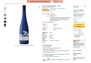 Botella Albariño MAR DE FRADES 75cl por 13,25€