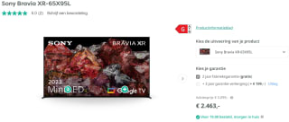 Sony Bravia XR-65X95L Mini LED TV voor €2.463 bij Artandcraft