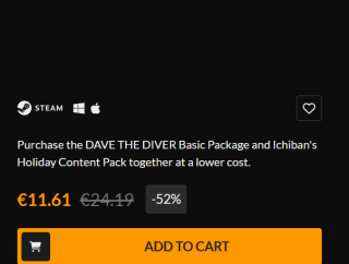 Dave The Diver + Ichiban's DLC voor €11,61 bij Fanatical