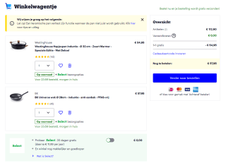 1+1 gratis op veel pannen bij Bol.com