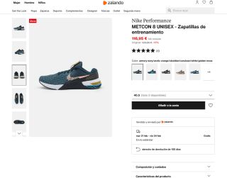 Nuevas Zapatillas Nike Performance METCON 8 UNISEX a 116,95€