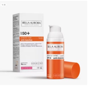 Bella Aurora Protector Solar Antimanchas SPF50+ por 10.79€ (Cuenta Nueva 6.48€)
