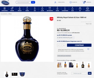Whisky Royal Salute 62 Gun de 1L - R$ 18.999,91