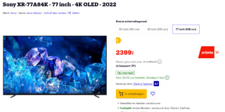 Sony XR-77A84K - 77 inch - 4K OLED - 2022 voor €2399 bij Bol.com