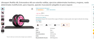 Ultrasport Rodillo AB con esterilla rodillas por solo 7.99€