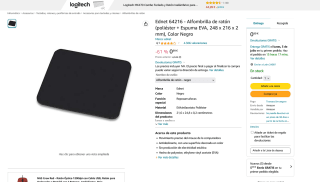 Alfombrilla de ratón 248x216x2 mm Negro por 0,99€