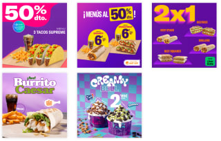 Promociones Taco Bell hasta 50% descuento