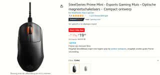 SteelSeries Prime MiniMuis voor €19.99 bij Amazon