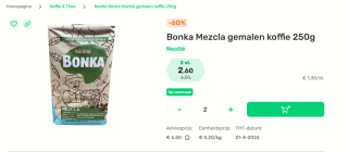 Nestlé Bonka Mezcla gemalen koffie 250g - 2 stuks voor €2,60 bij Foodello