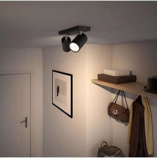 Philips Kosipo opbouwspot - 2-lichts - zwart voor €17,99 bij Amazon