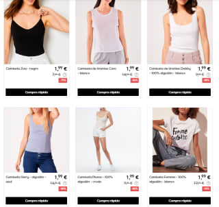 Etam ropa Liquidación 90% + 10€ EXTRA descuento