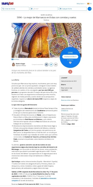 Marruecos Vuelos+Hotel+Comidas por 599€ por persona.