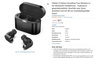 Fidelio T2 Noise Cancelling True Wireless In-Ear Bluetooth Headphones voor €87,44 bij Amazon