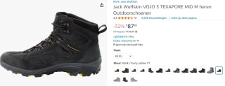 Jack Wolfskin Vojo 3 Texapore Mid Heren Wandelschoenen voor €87,99 bij Amazon